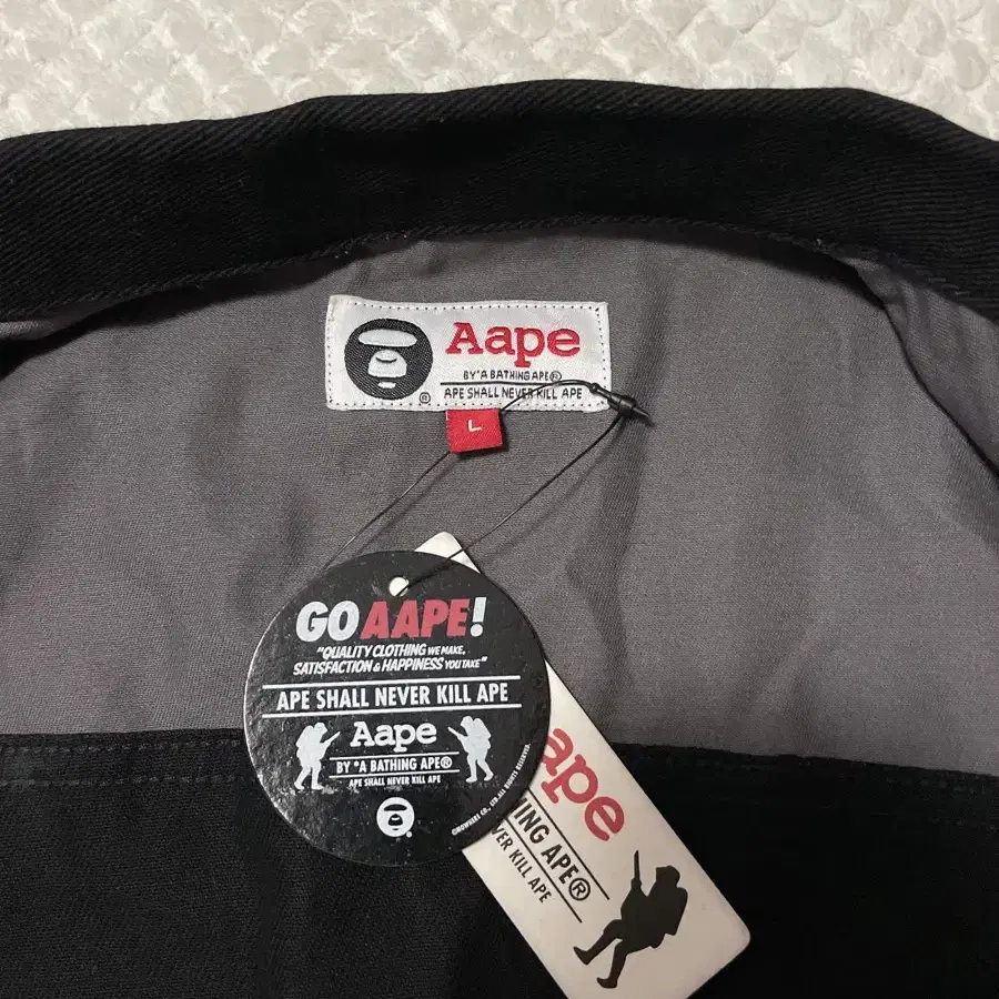 [L] Aape By A Bathing Ape 에이프 트러커 자켓 블랙