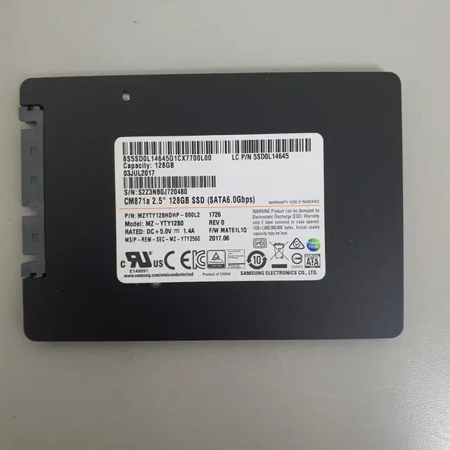 [무료배송] 중고 삼성 cm871a 2.5형 128GB SSD 저장장치