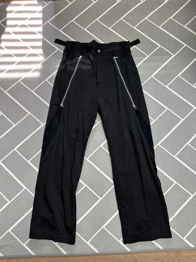 (3)해칭룸 집 팬츠 블랙 zip pants