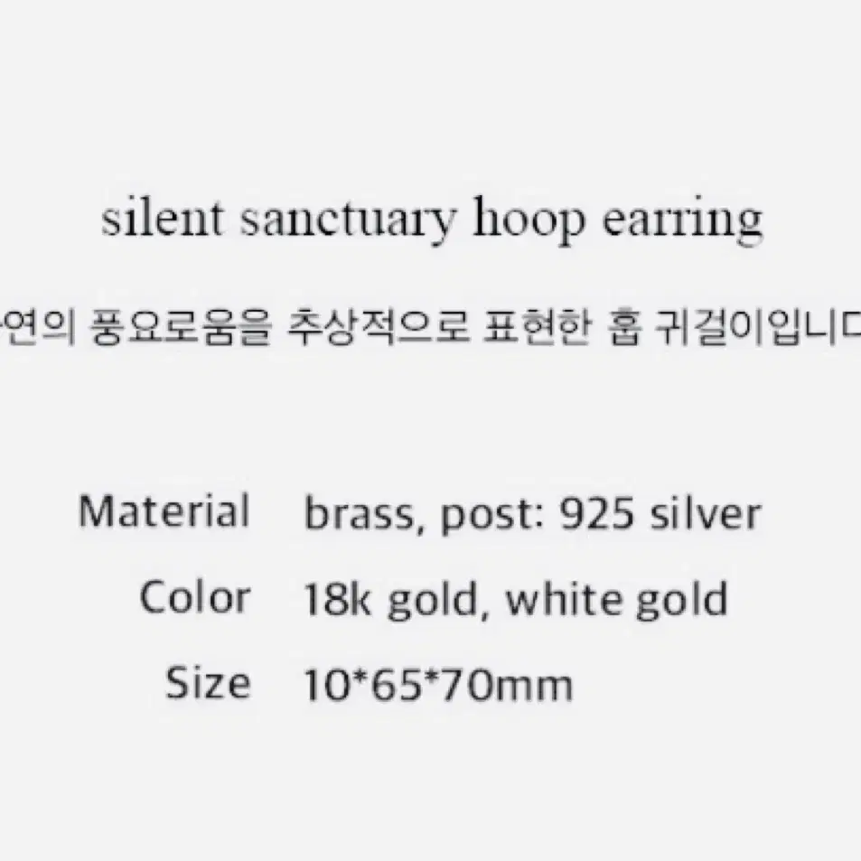 셀뮤트 후프 이어링 (Silent Sanctuary hoop E)