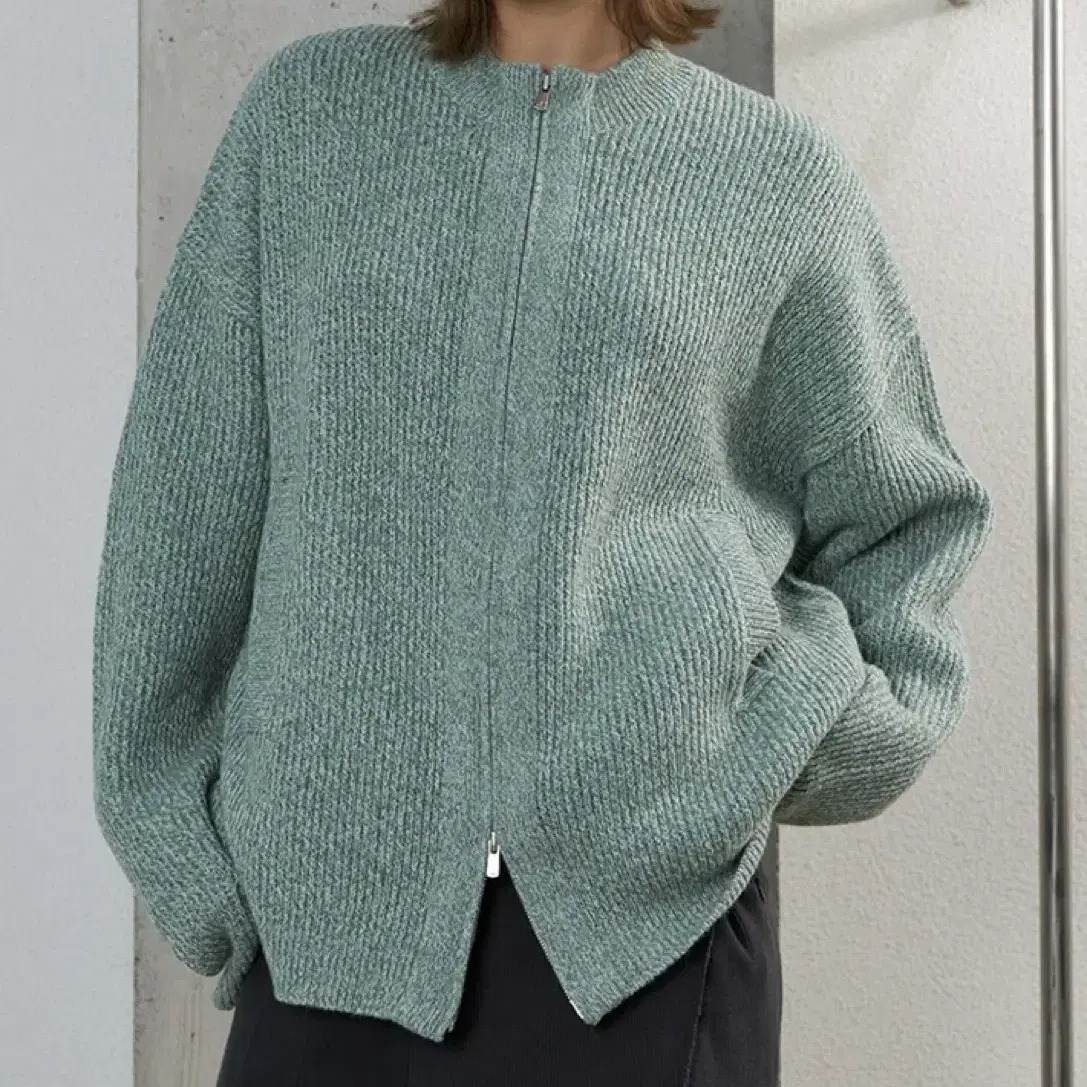 이예 yiyae Knit Zip Up mint L사이즈