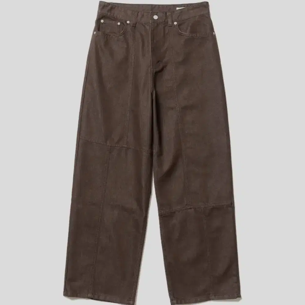 노클 001 Square line pants brown