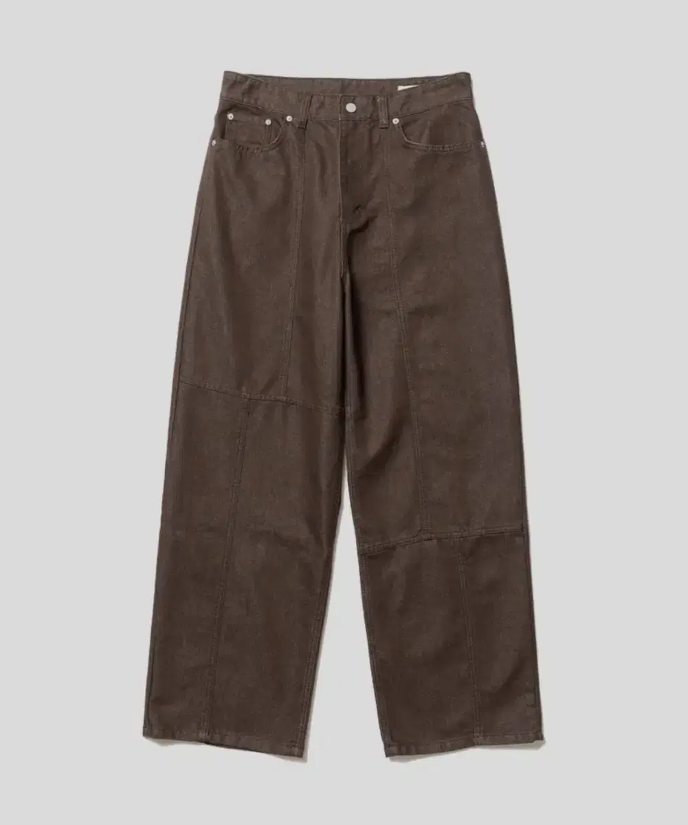 Knockle 001 Square line pants brown