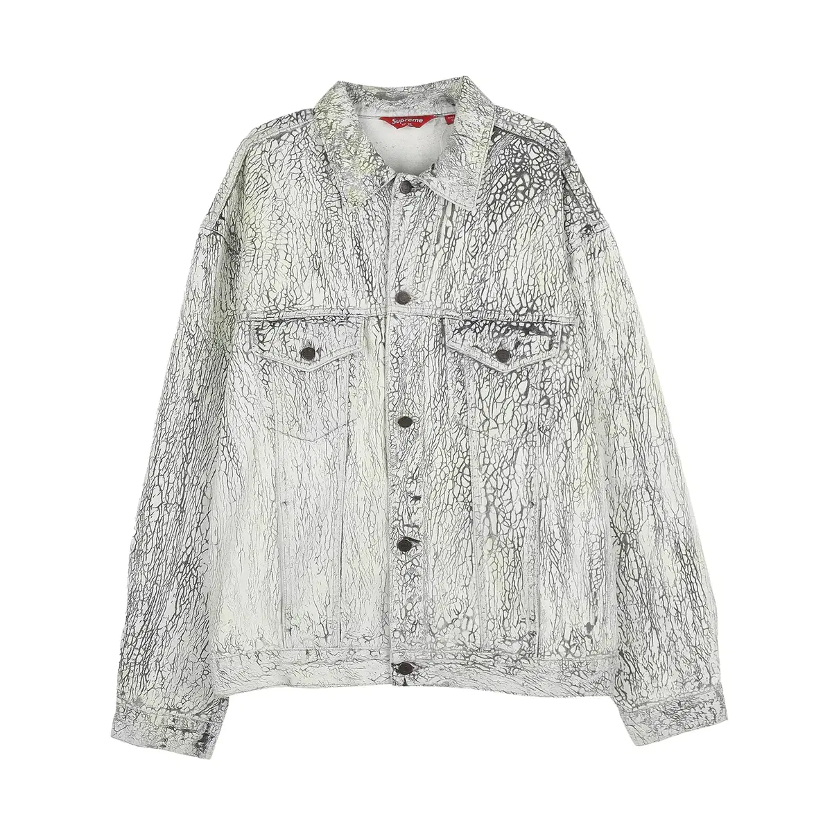 [XL] Supreme Crackle Denim Trucker Jacket Multicolor - 23FW