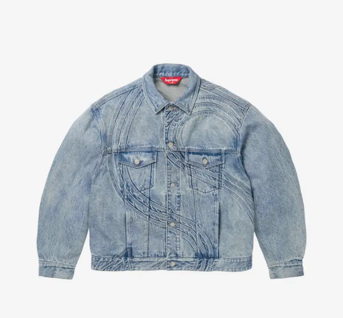 Supreme S Logo Denim Trucker Jacket Washed bloo Sells XXL