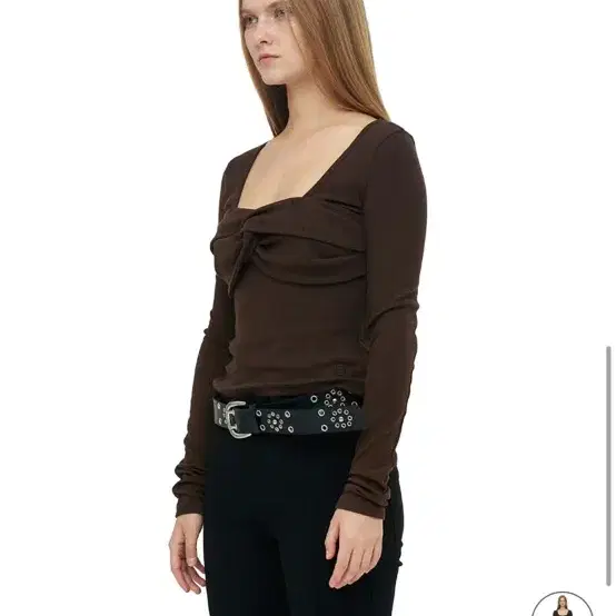 세릭 front twist top brown