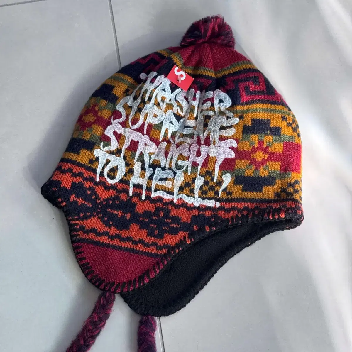 SUPREME x  쓰레셔 슈프림 BEANIE 이어플랩 비니