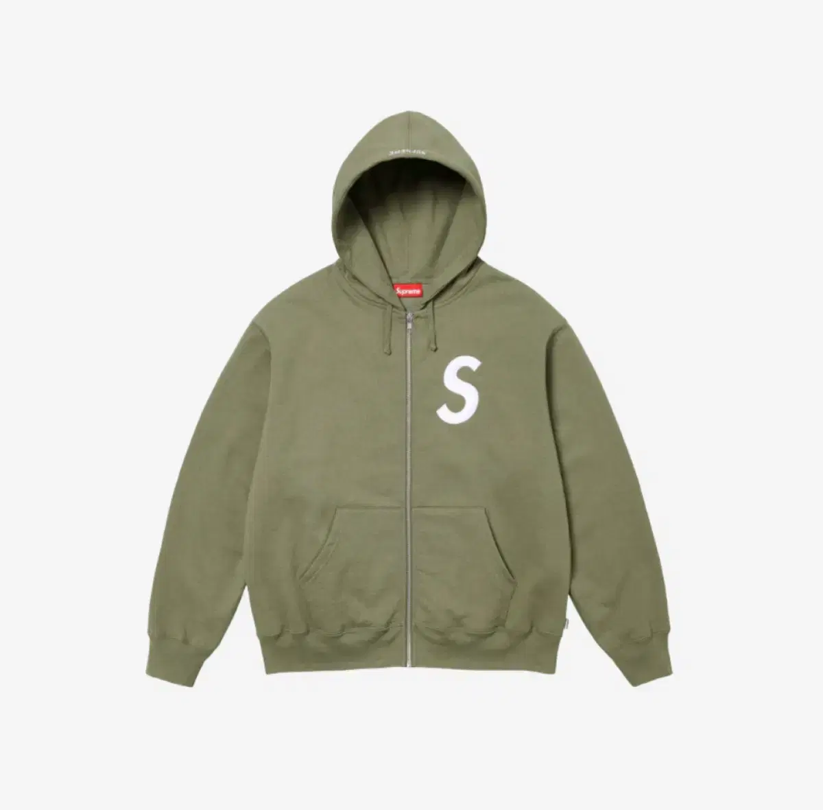 [2XL]Supreme s Logo Hoodie Zip Up Light Olive