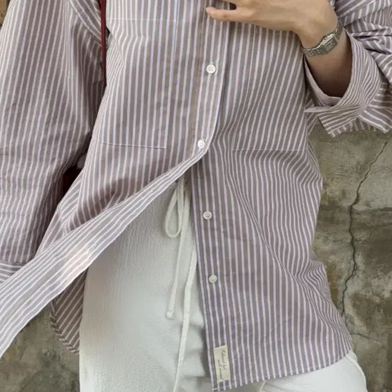 리본빛 ribbonbit dete stripe shirt -brown셔츠