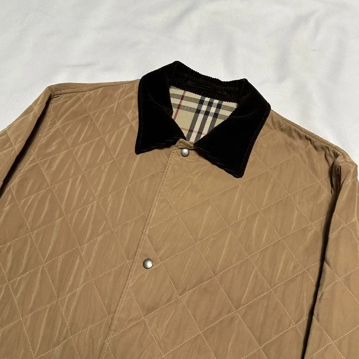 Burberry Brown Corduroy kara Beige Quilted Jacket