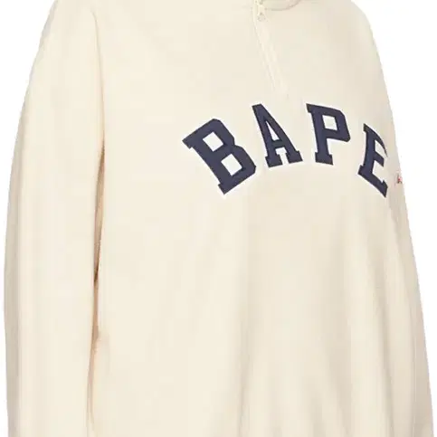 Bape 베이프 로고 우먼 후리스 하프짚업 화이트 M