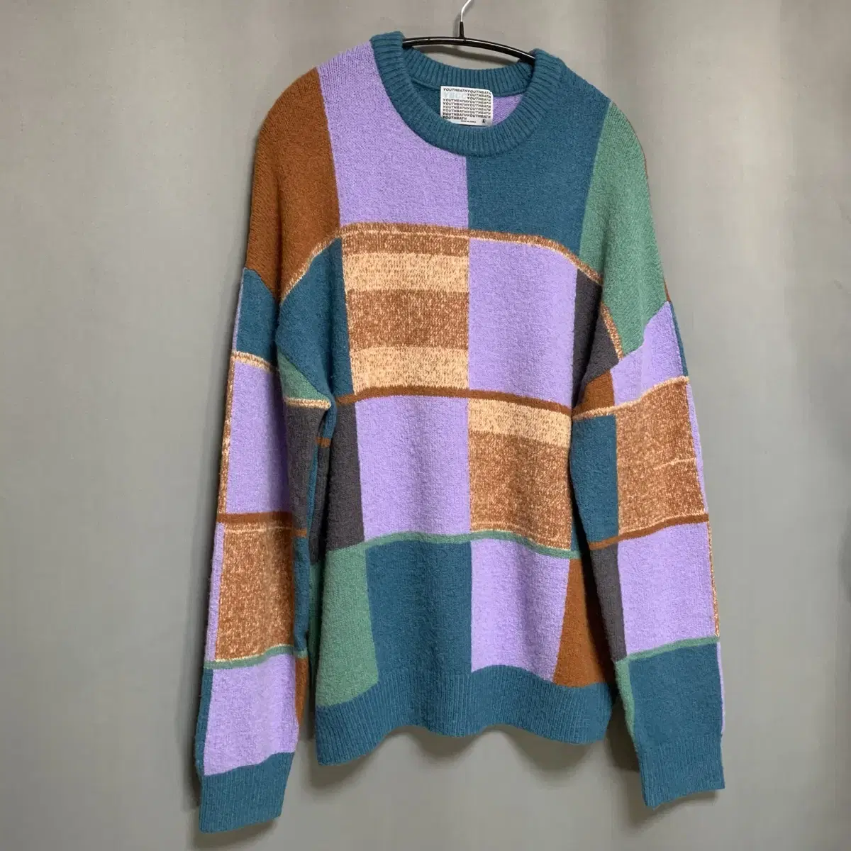 Youth Bath Colorblock Big Check Knit L