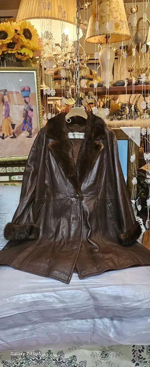 Tonal Mink in Sheepskin Long Coat