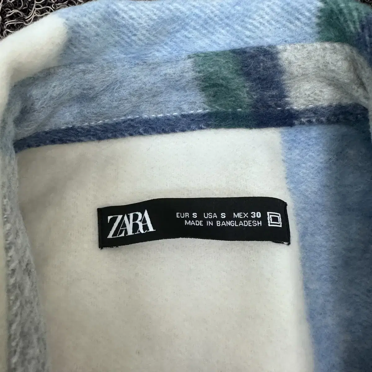 ZARA 자라 체크 모직 셔츠 자켓 S