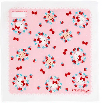 Hello Kitty Genuine Handkerchief Strawberry Kitty