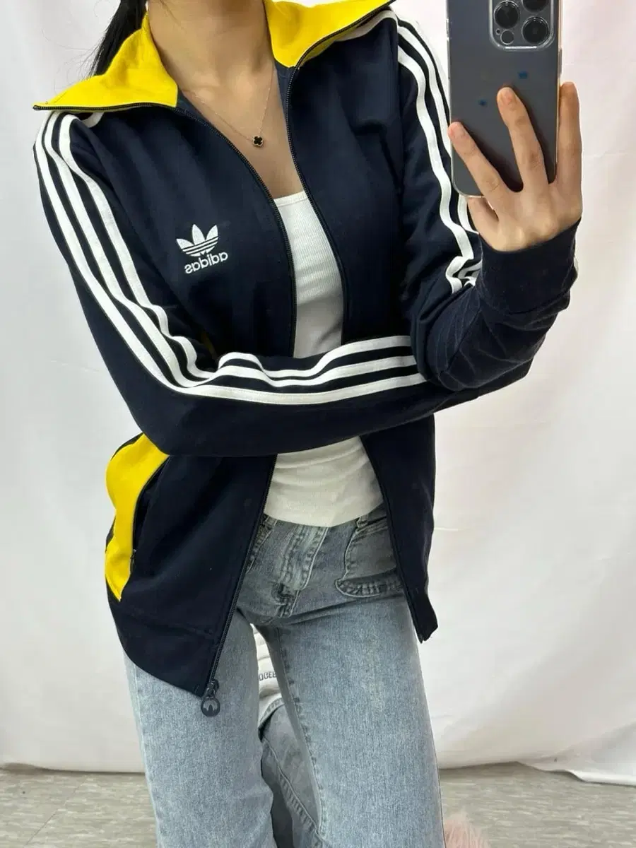 Adidas Navy Colorblocked Europa Tracktop Jersey(90)