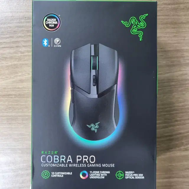 레이저 정품 Cobra Pro 무선 마우스 미개봉