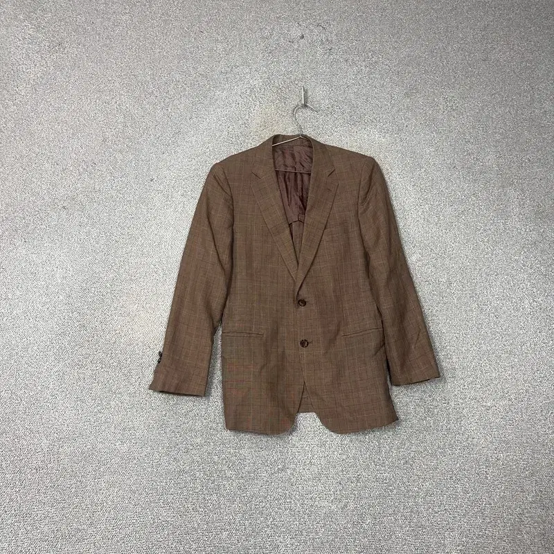 100% Ermenegildo Zegna Men's Checked Brown Classic Two-button Blazer