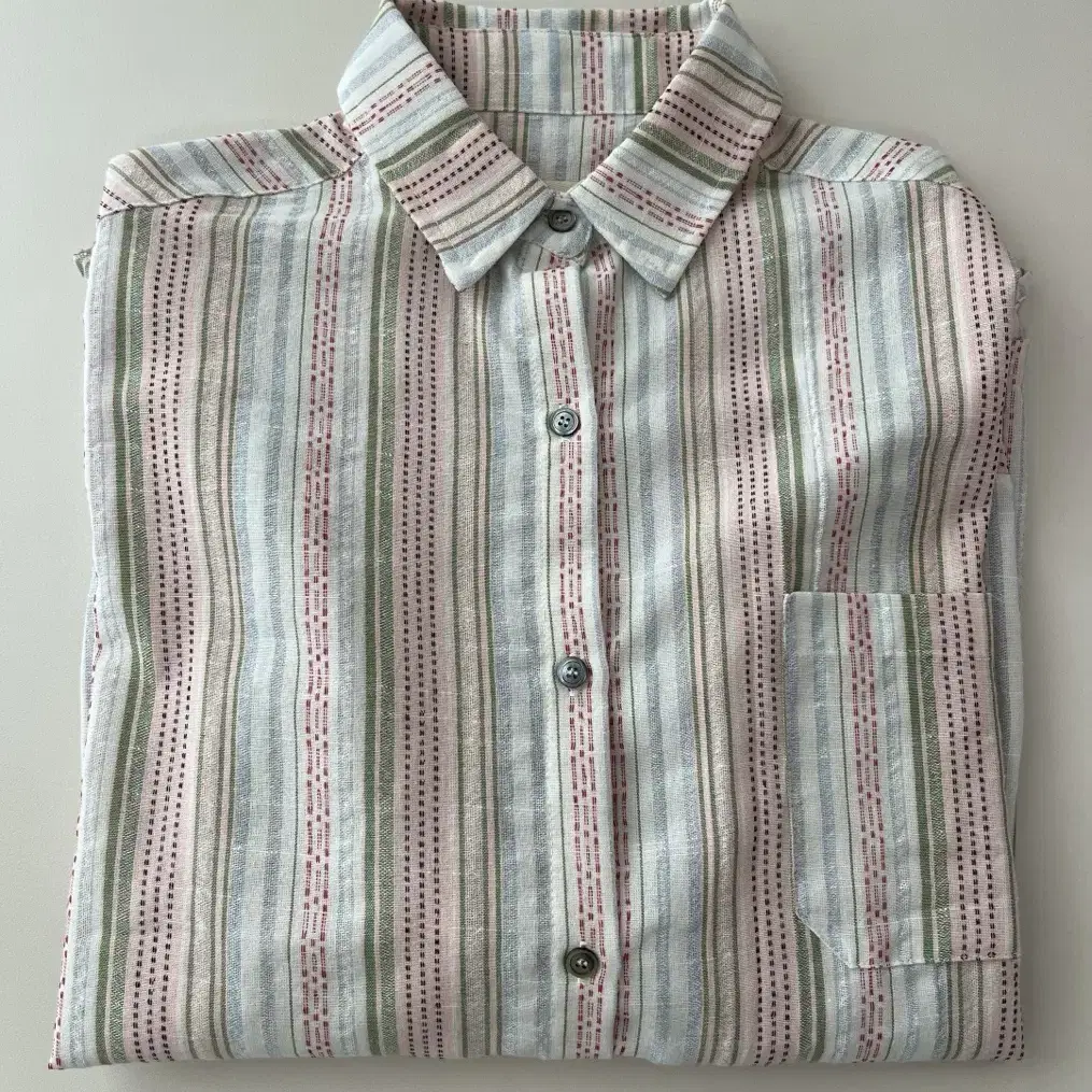 플리즈플로젝트 셔츠 NATURAL STRIPE SHIRT , PINK