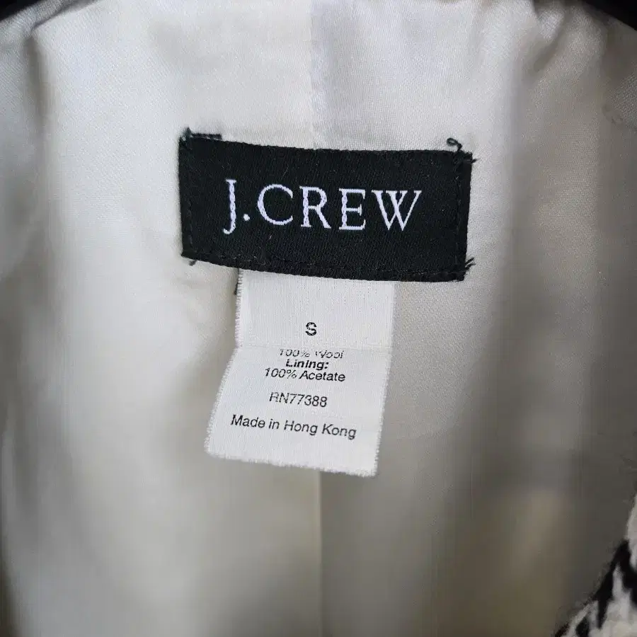 정품 제이크루 J.CREW 울 100% 체크 코트 S