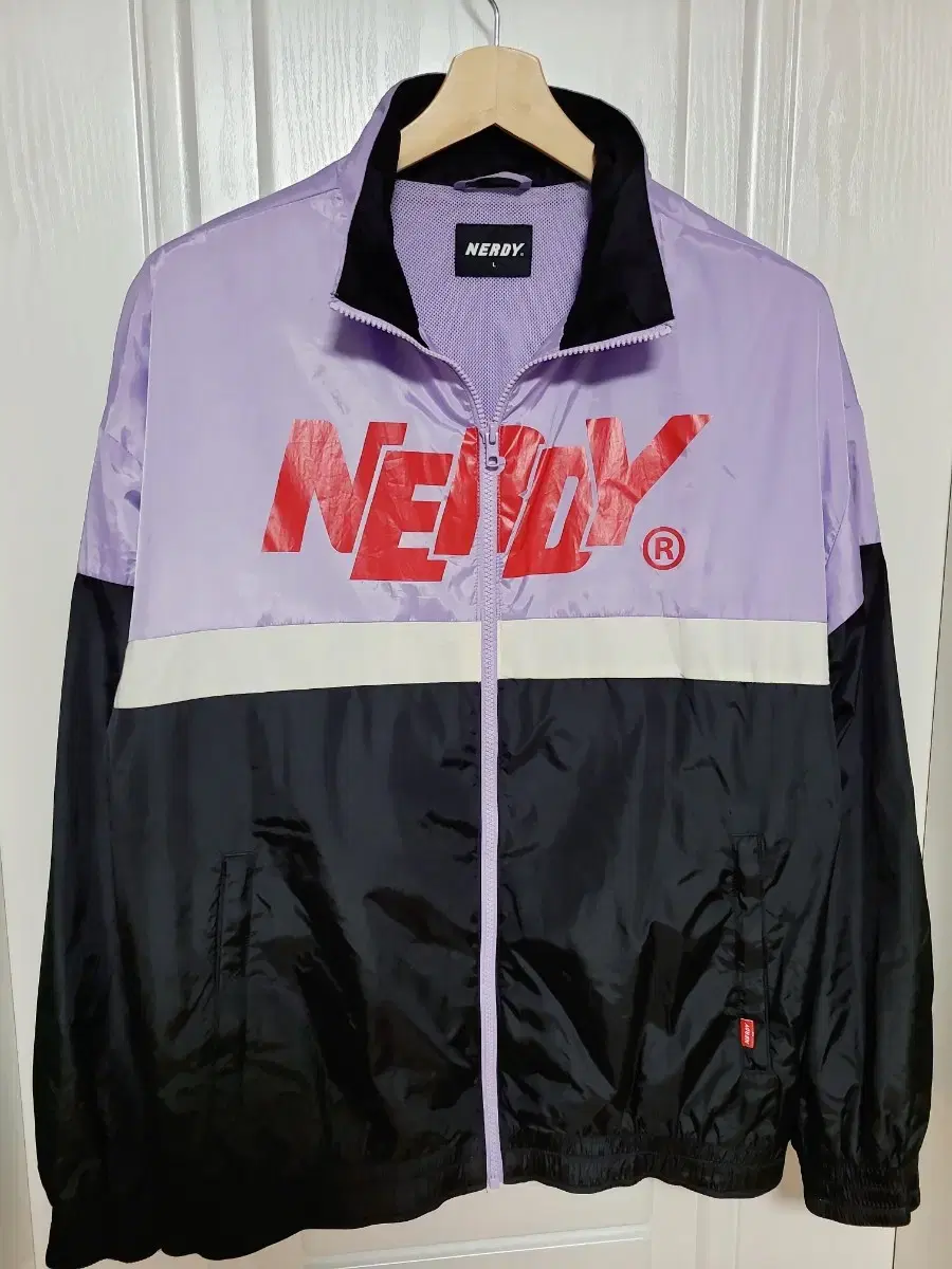 [NUDE] Overfit Windbreaker Jacket Jumper Black Purple