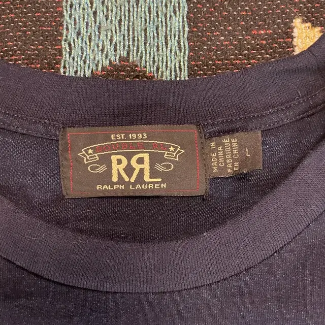 RRL 인디고 로고 티셔츠 (L)