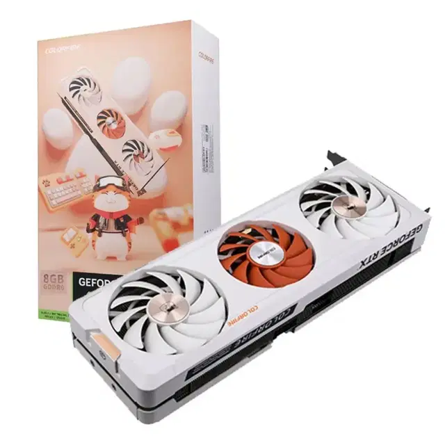 RTX 4060 Ti MEOW 3팬 화이트 그래픽카드