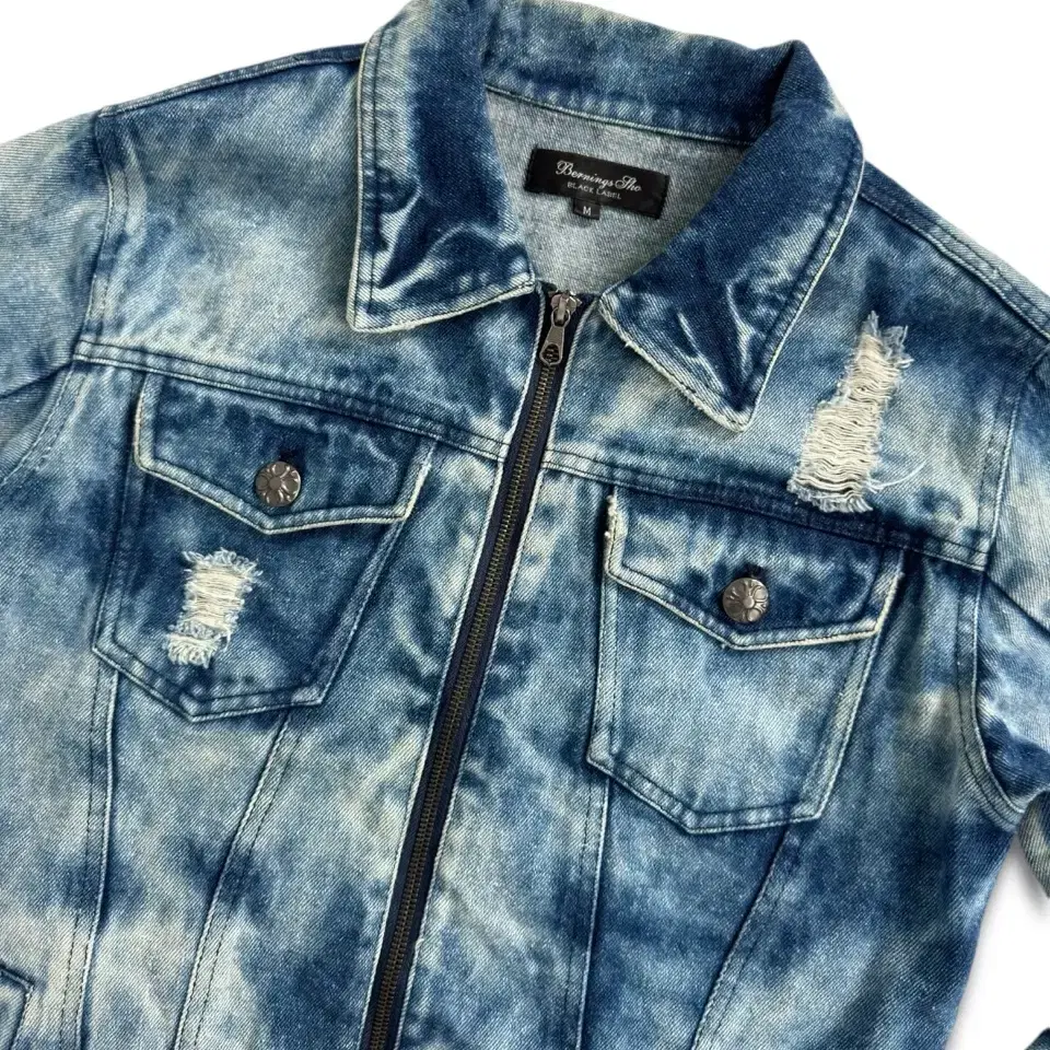 vintage acid wash denim jacket