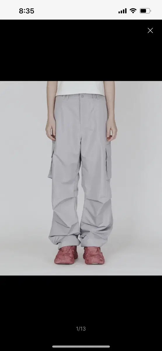 Addoff cargo wide flash pants gray