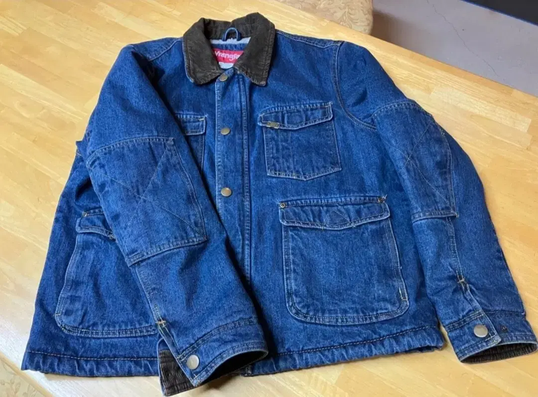 Wrangler Denim Sherpa Lined Chore Jacket M