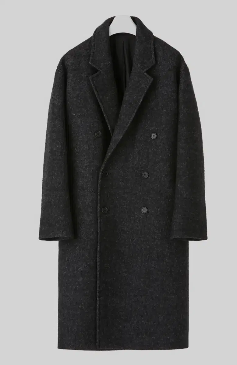 Coarse wool69 alpaca12 black double coat