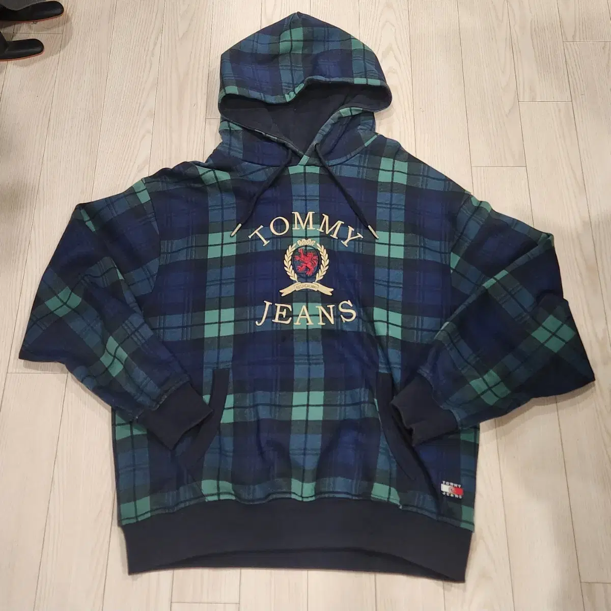 [M] Tommy Jins Check Hoodie