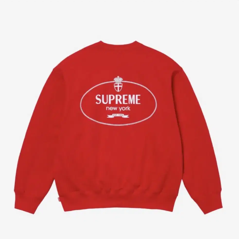 슈프림 supreme 크레스트 크루넥 레드 맨투맨 24FW