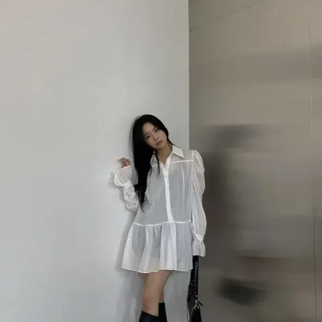 쓰리타임즈 mini shirt dress