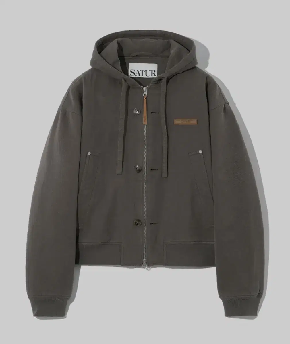 Setter teo padded hooded zip-up khaki gray