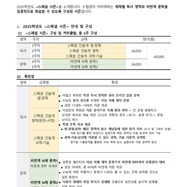 2025 이감 <스페셜 시즌> 스페셜 간쓸개, 비연계 N제