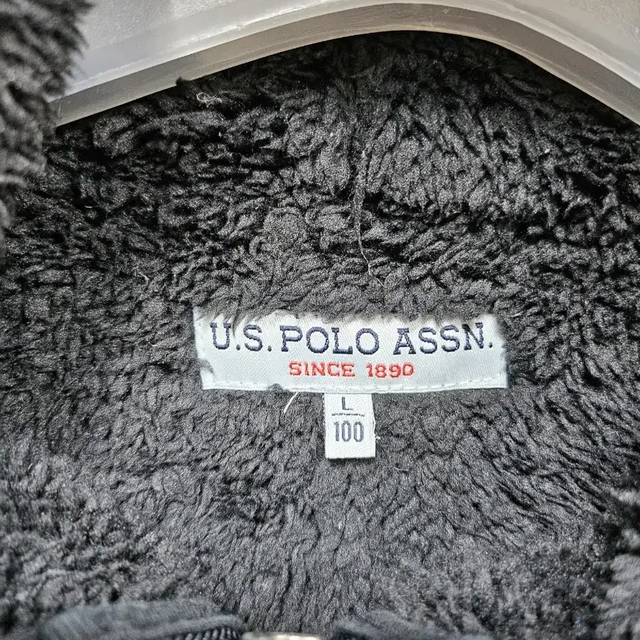 US POLO ASSN 정품 폴로 뽀글이후리스 후드집업 블랙  L100