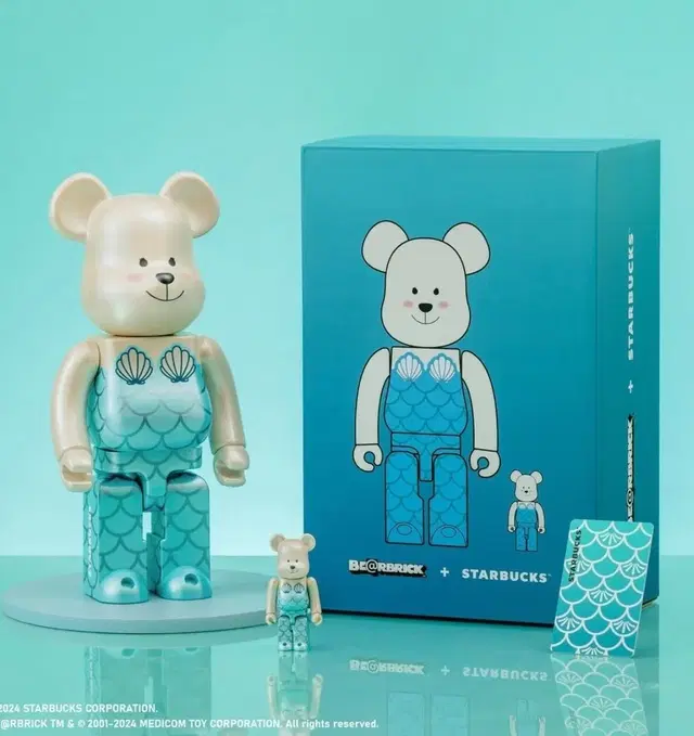 스타벅스 BE@RBRICK 베어브릭 콜라보 인어 400%+100%세트