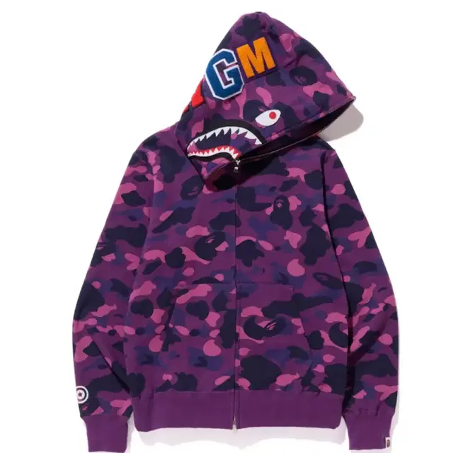 베이프 샤크 후드집업 퍼플 Bape shark hood zip up