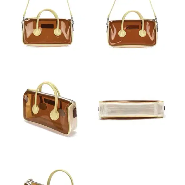 마지셔우드 ZIPPER SMALL PVC Brown+ Lemon