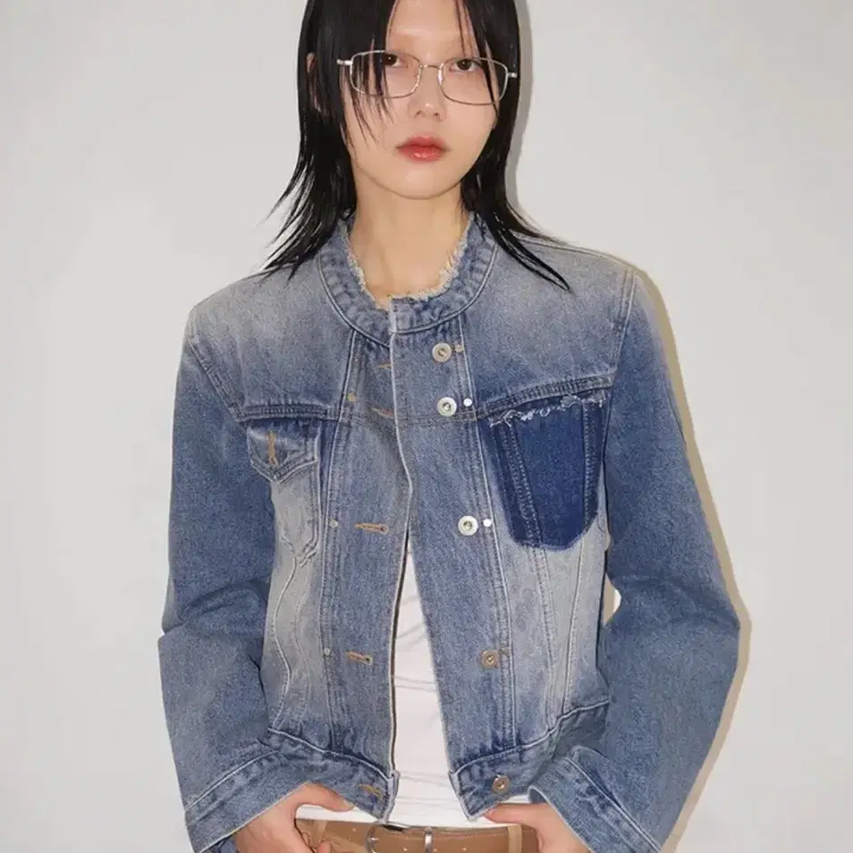 아케 unbalance denim jk(light blue)