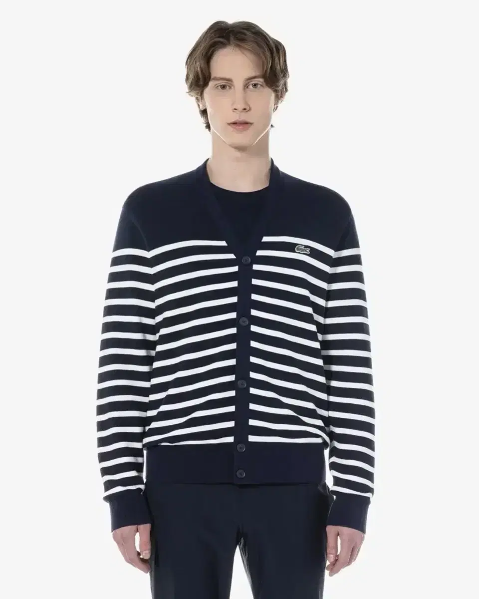 Lacoste New Marine Stripe Cardigan for Men 110