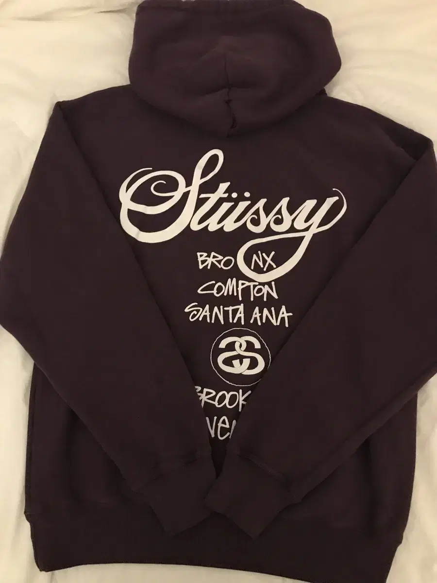 Stussy worldtour Hooded Pigment Dyed Purple S