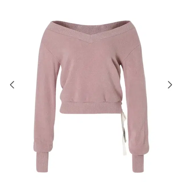 크랭크  RIBBON WARMER V-NECK KNITWEAR_PINK