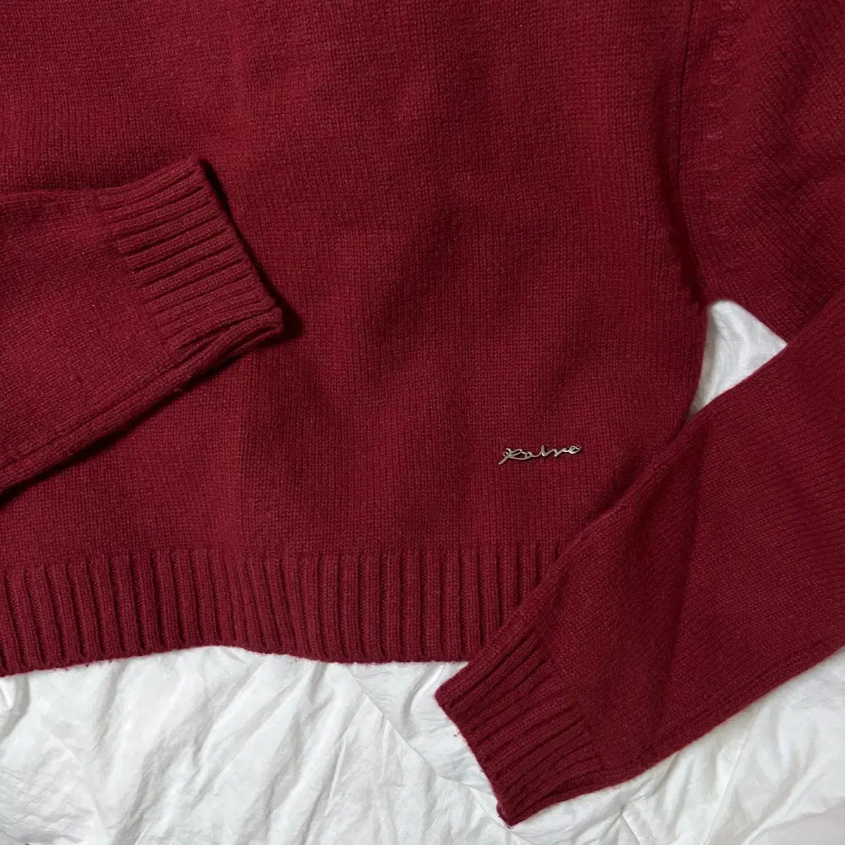 레이브 니트 Cropped Basic Knit in Red