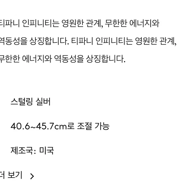 티파니앤코 인피니트 팬던트 목걸이 실버