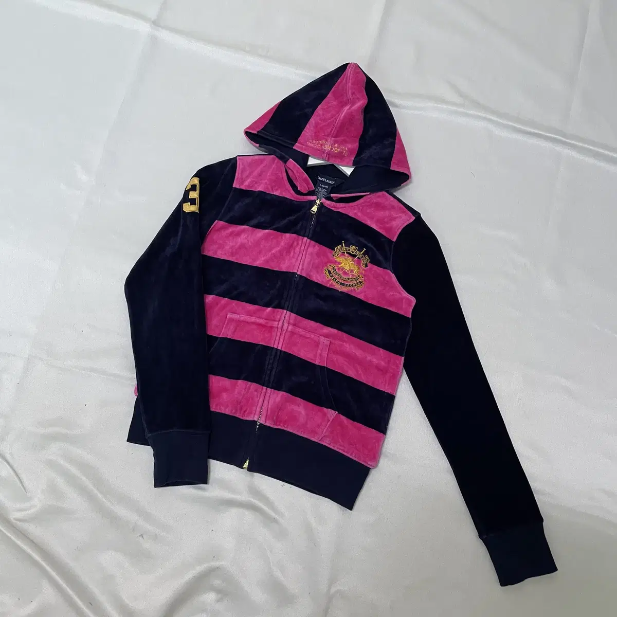 [GIRLS12-14L] Polo velvet velboa hoodie JYP SHOP