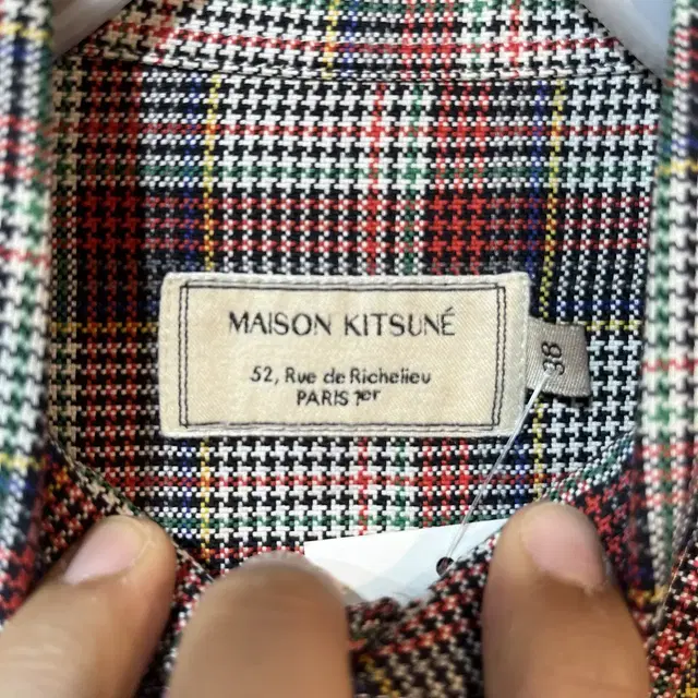 [38] MAISON KITSUNE 메종키츠네 체크 셔츠