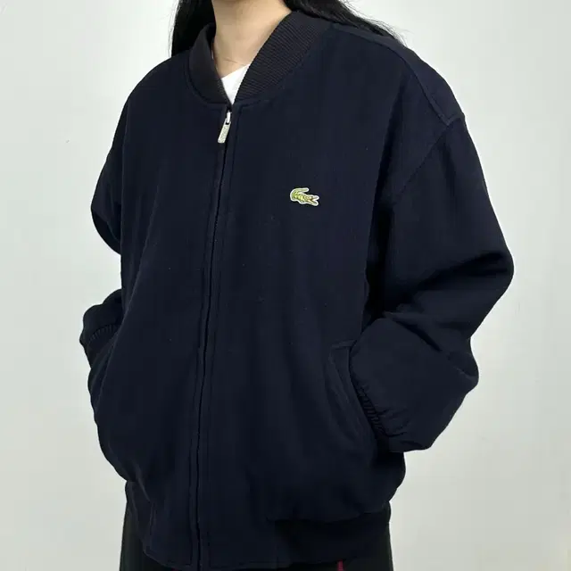 1990s Lacoste 라코스테 네이비 울 블루종 자켓