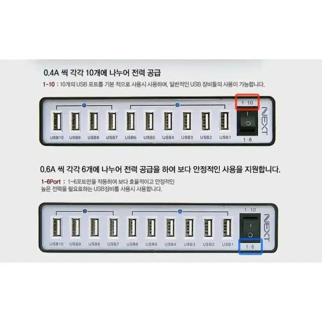 10포트 USB2.0 허브